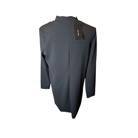 Zara Black Long Sleeve Mock Neck Floral Metallic Mini Dress size Medium - Picture 3 of 3